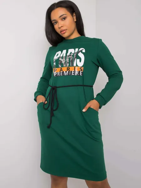 Zielona sukienka plus size z nadrukiem