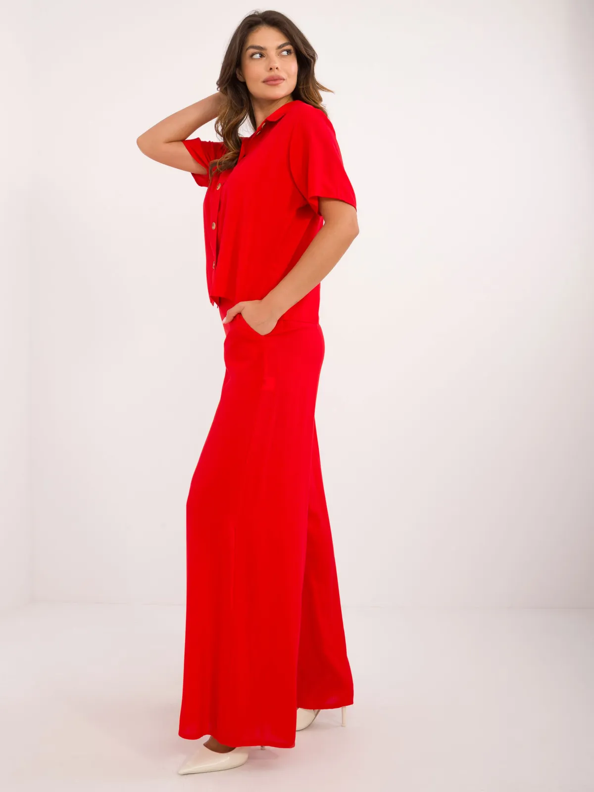 Komplet z koszulą oversize i spodniami palazzo - zdjęcie 1