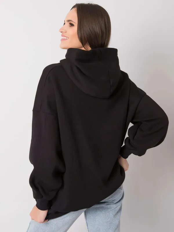 Bluza z kapturem oversize z nadrukiem Paris - widok 2