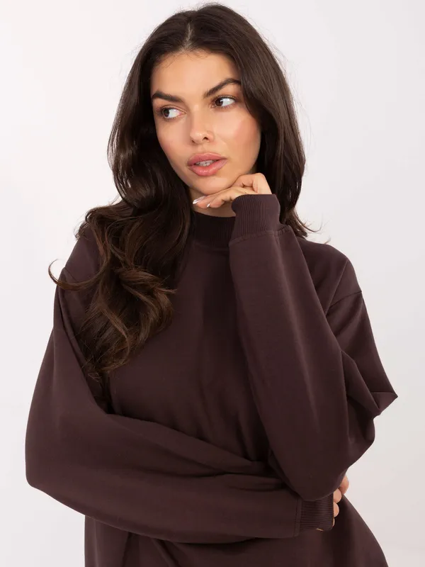 Luźna bluza oversize ze stójką w stylu casual - widok 2