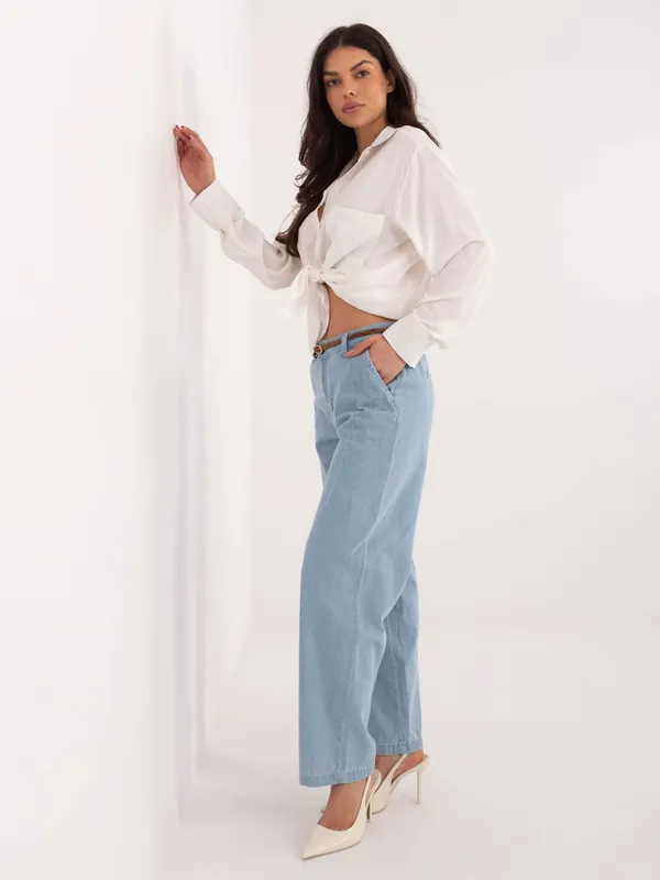 Luźne spodnie typu slouchy z wysokim stanem