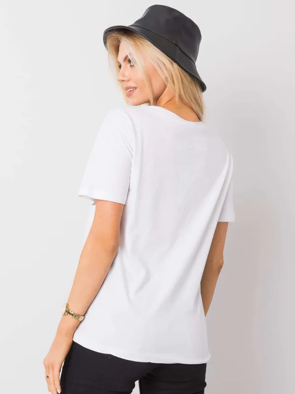 Czarny t-shirt z bawełny z aplikacjami