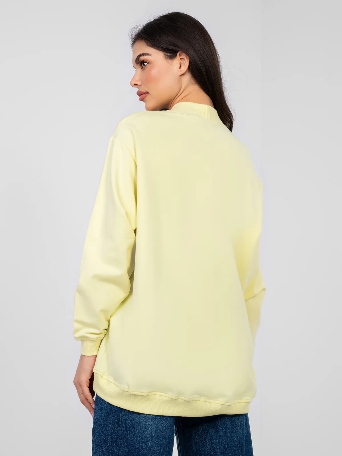 Brudnoróżowa bawełniana bluza basic - zdjęcie 2