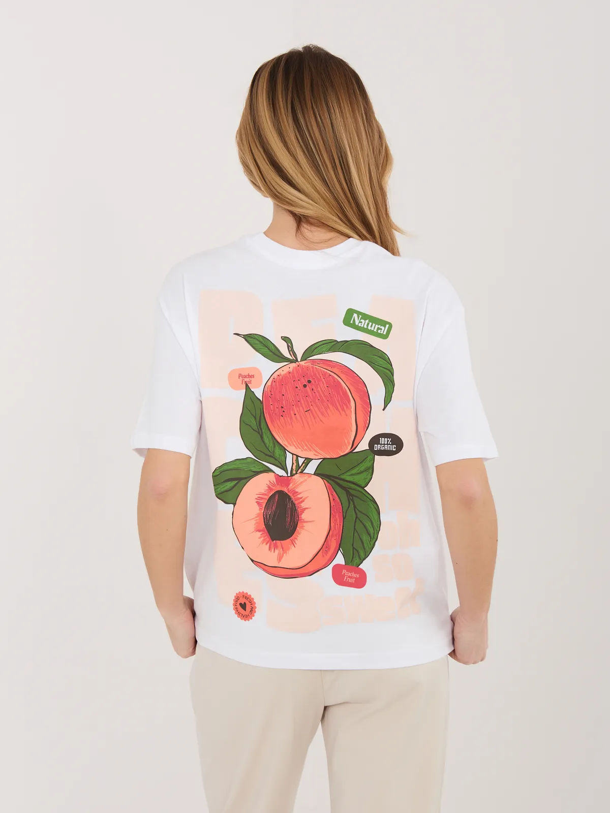 T-shirt oversize z graficznym motywem owoców - zdjęcie 3