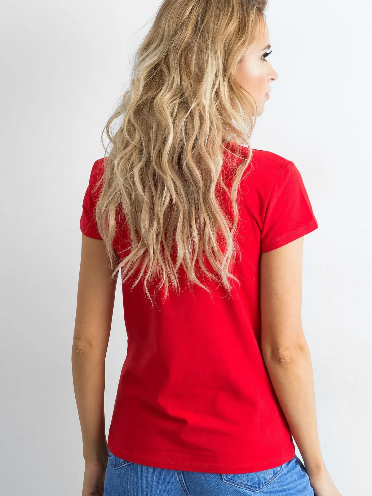 Czerwony t-shirt Peachy - zdjęcie 2