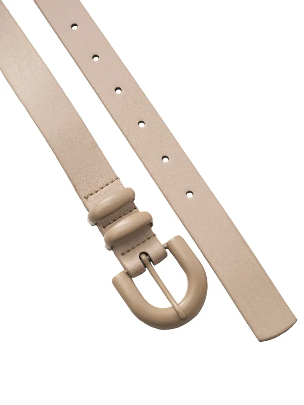 Minimalistyczny pasek z geometryczną klamrą typu casual - widok 2