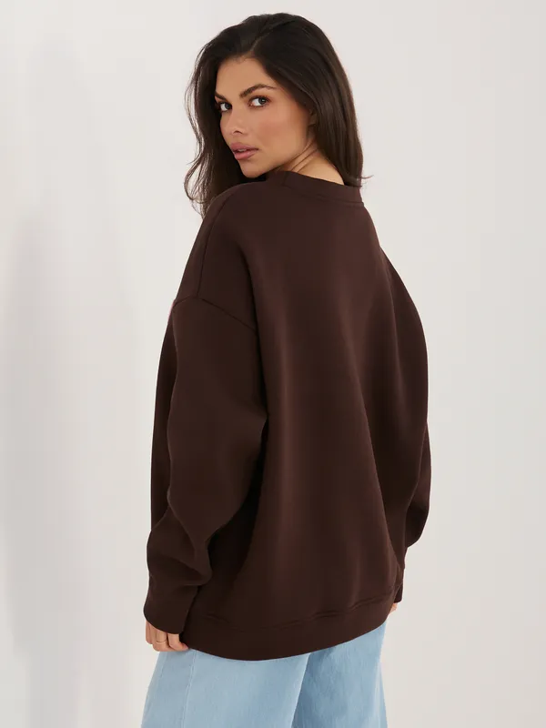 Casualowa bluza oversize z wypukłym napisem