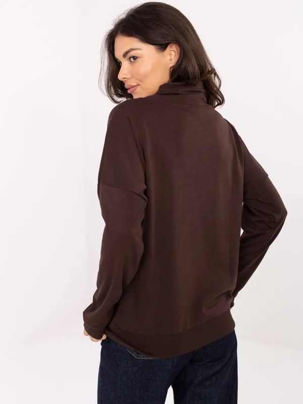 Bluza oversize z wysokim kołnierzem i suwakiem