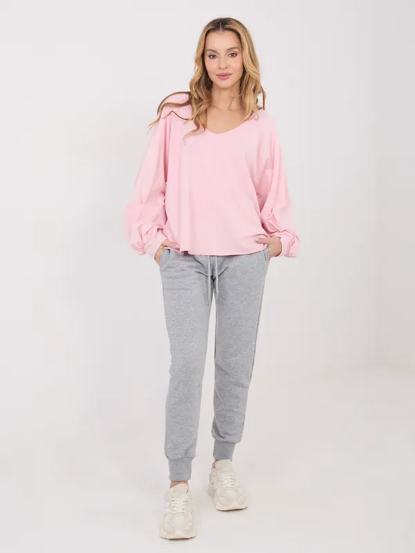 Casualowa bluzka oversize z szerokimi rękawami