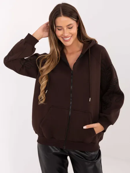 Rozpinana bluza oversize z ozdobnym haftem na rękawach