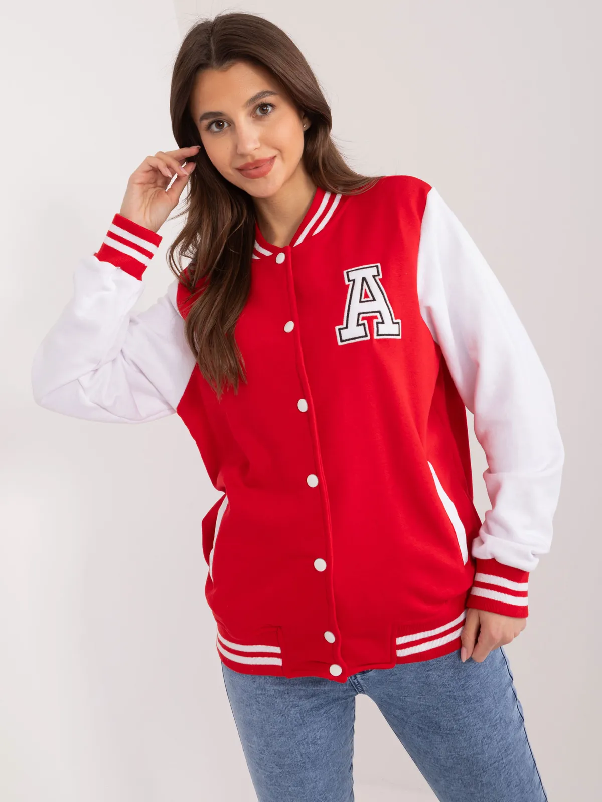 Bluza typu bejsbolówka w sportowym stylu - zdjęcie 1