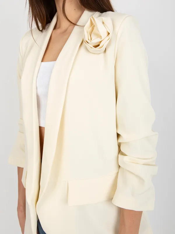 Zielona elegancka marynarka z kwiatem OCH BELLA