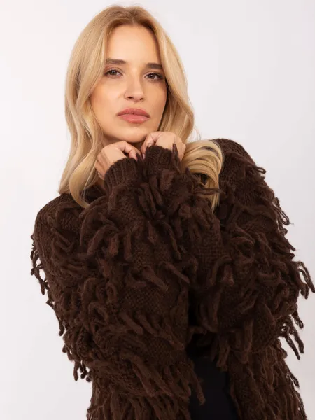 Oversizowy kardigan z ozdobnymi frędzlami w stylu boho