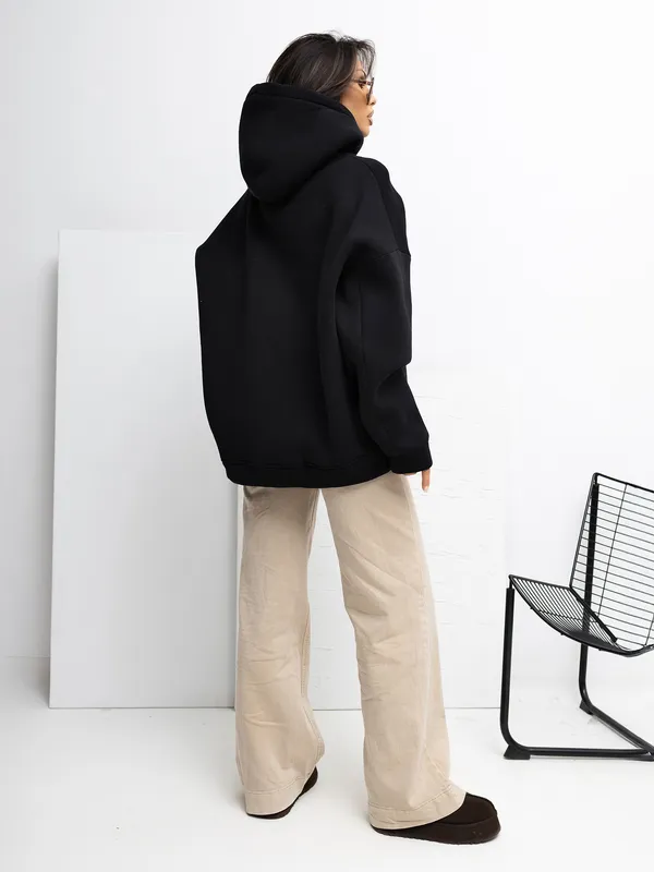 Bluza oversize z wypukłym napisem Paris