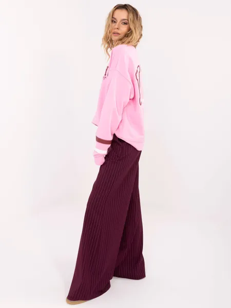 Casualowa bluza oversize z nadrukiem i pasami