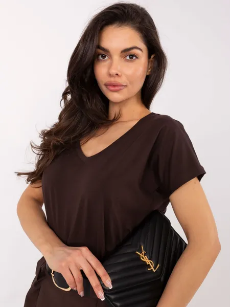 Klasyczny t-shirt z dekoltem w serek
