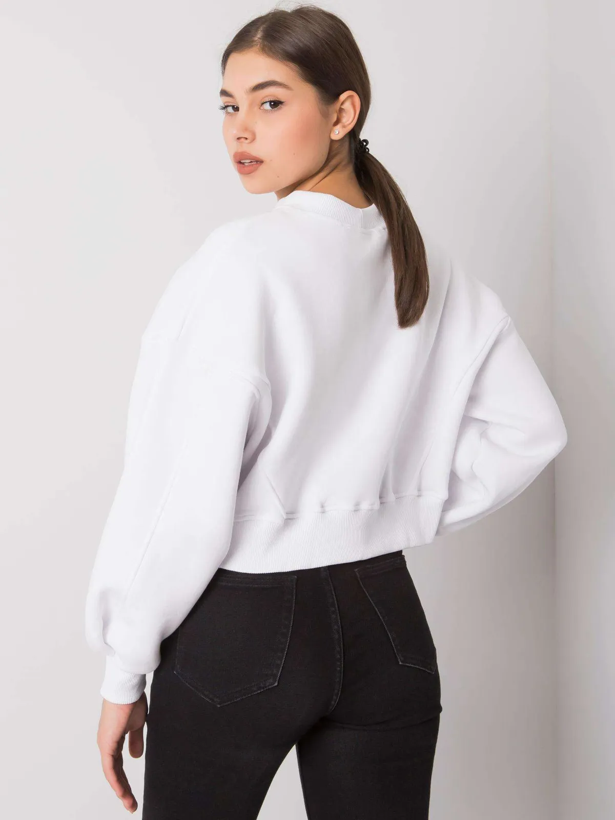 Pistacjowa bluza damska basic - zdjęcie 1