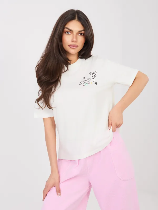 T-shirt oversize z dziewczęcym nadrukiem - widok 2