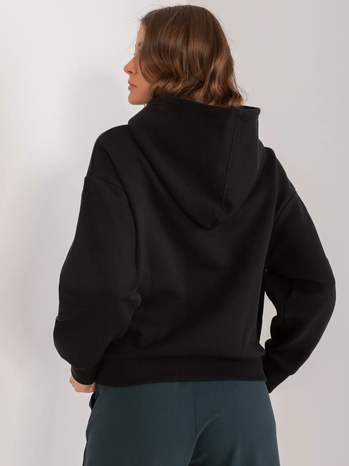 Bluza oversize z kapturem i napisem - zdjęcie 1