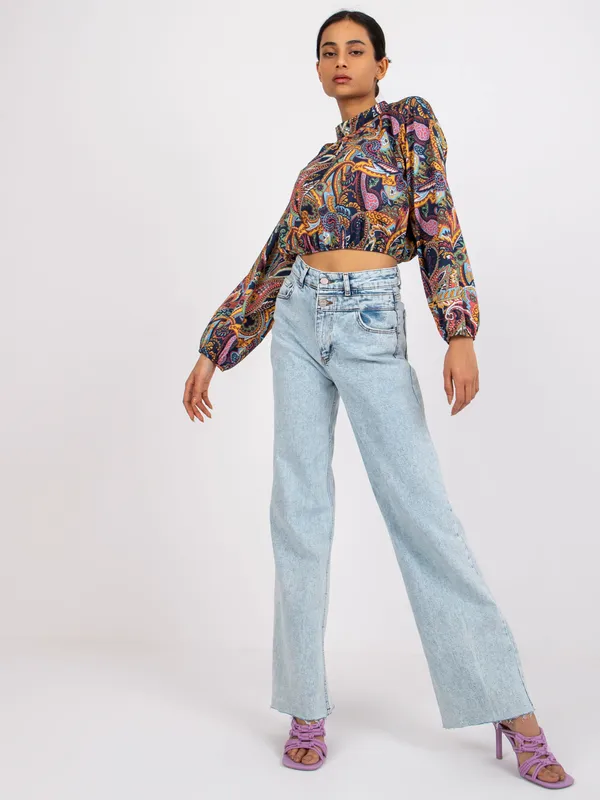 Krótka bluzka crop top w klimacie boho - widok 2
