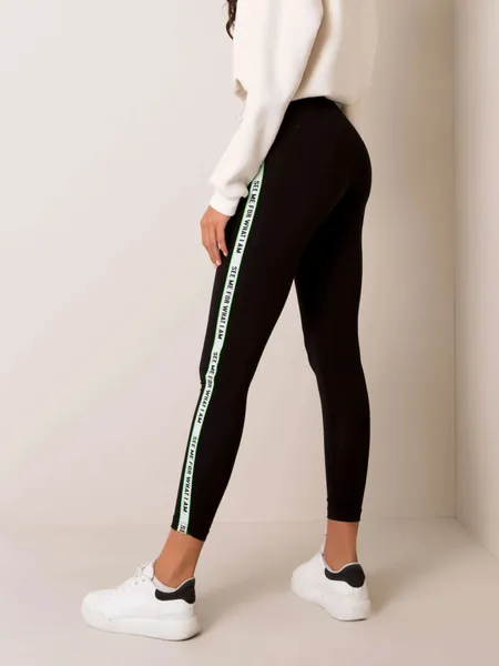 Czarne legginsy z lampasem