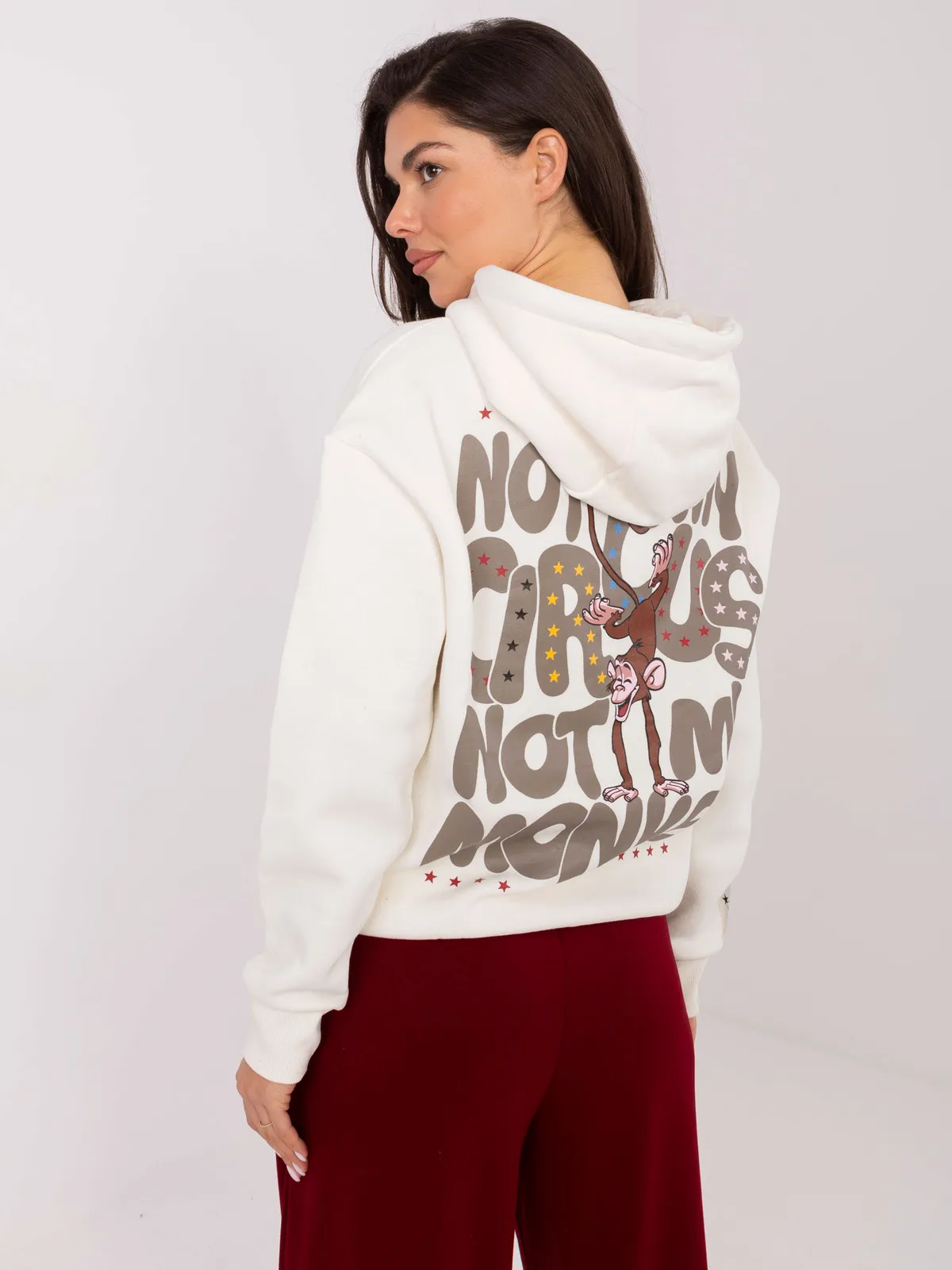 Bluza oversize z kapturem i zabawnym nadrukiem - zdjęcie 1