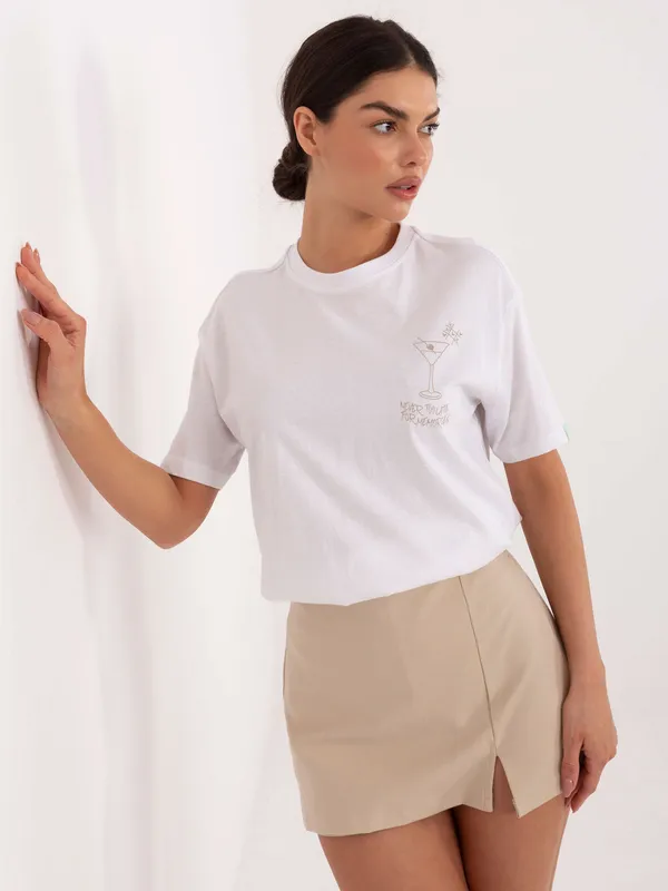 Casualowy t-shirt z nadrukiem w stylu retro