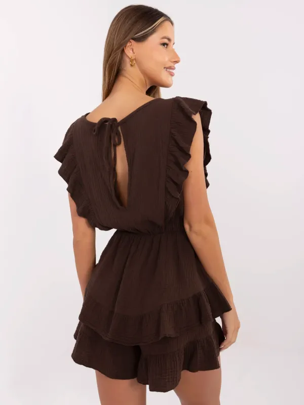 Kombinezon z falbanami i wycięciem na plecach - widok 2