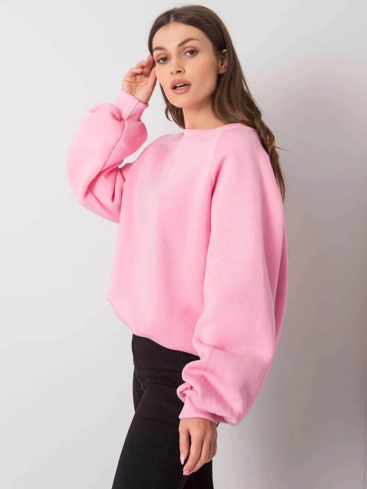 RUE PARIS Biała gładka bluza - zdjęcie 1