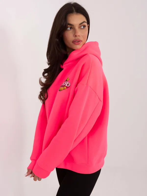 Bluza oversize z kapturem i nadrukiem graficznym - widok 2