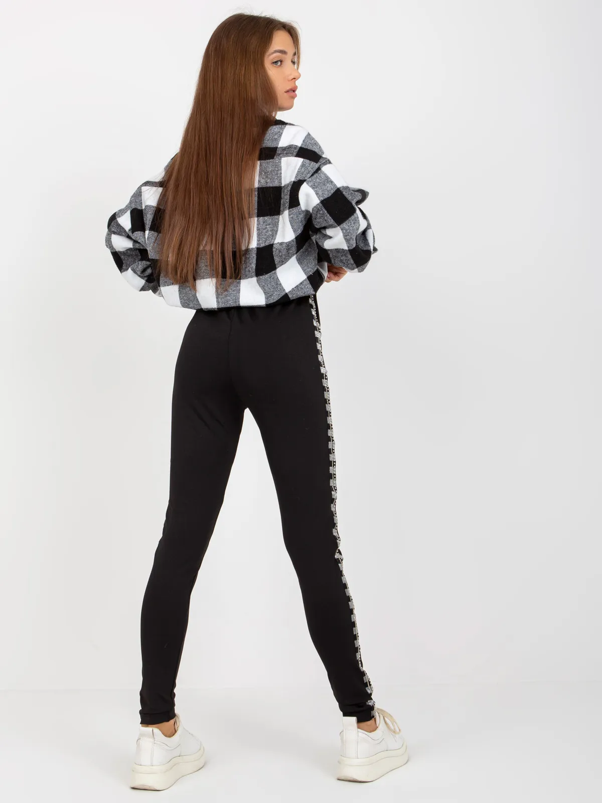 Czarne damskie legginsy na co dzień high waist - zdjęcie 6