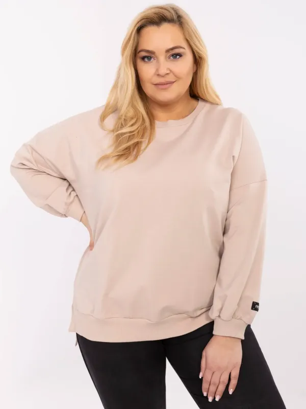 Oversize'owa bluza casualowa z przesuniętym szwem - widok 2