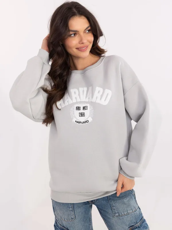 Oversize'owa bluza w stylu retro z nadrukiem