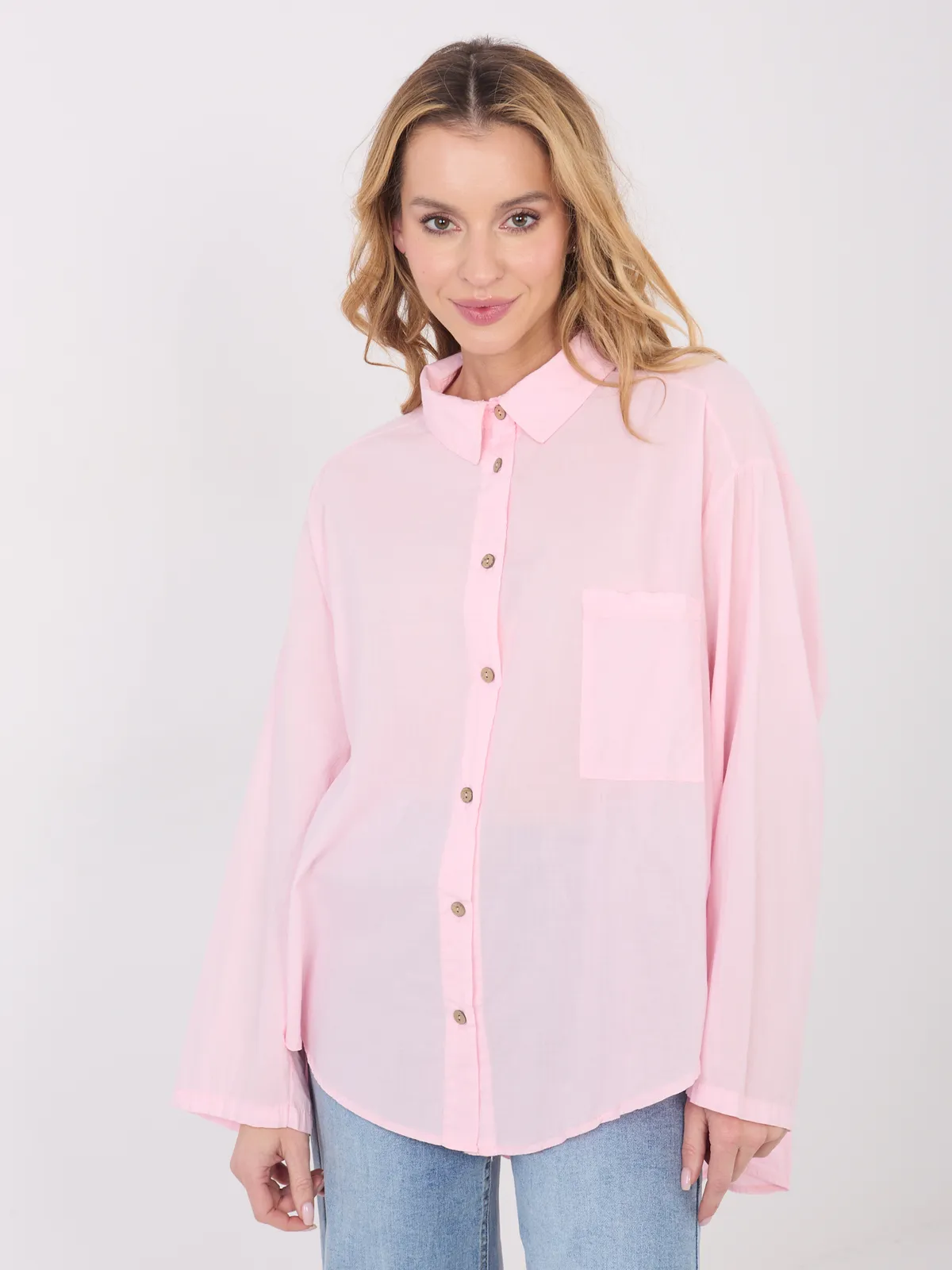 Luźna koszula oversize o kroju casualowym - zdjęcie 1