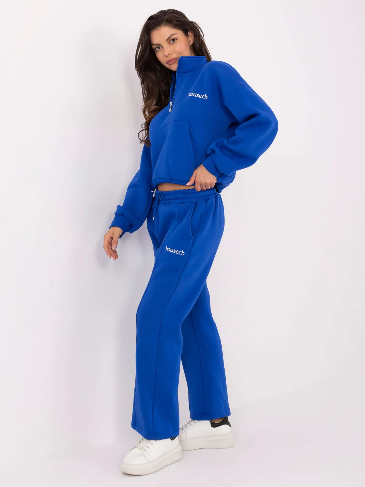 Dwuczęściowy komplet dresowy z bluzą typu zip-neck - zdjęcie 1