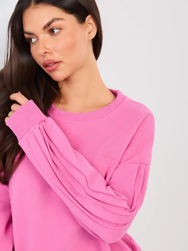 Bluza oversize z marszczonymi rękawami w stylu casual