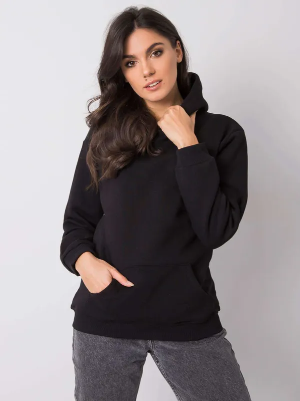 Czarna bluza basic z kapturem