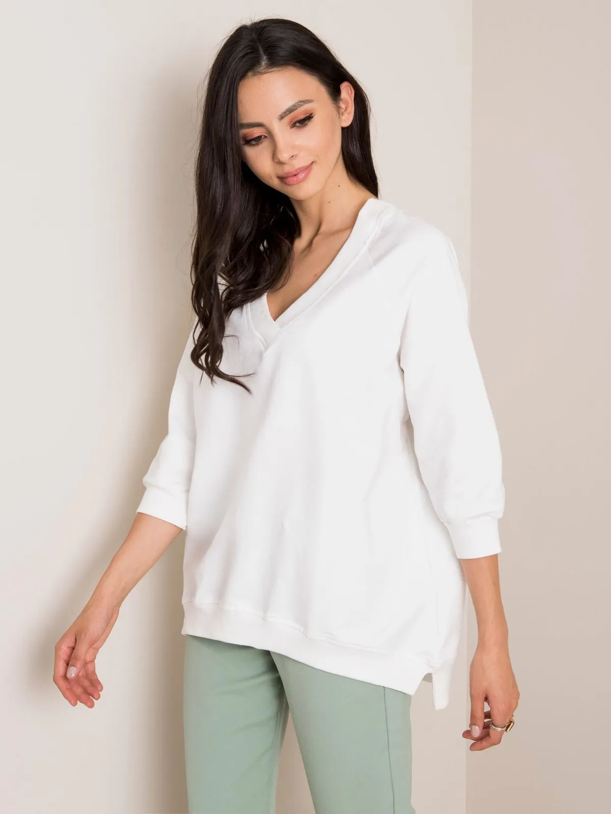 RUE PARIS Czarna bluza oversize - zdjęcie 1