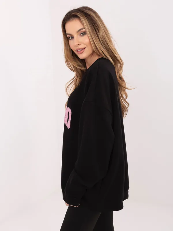 Casualowa bluza oversize z wypukłym napisem