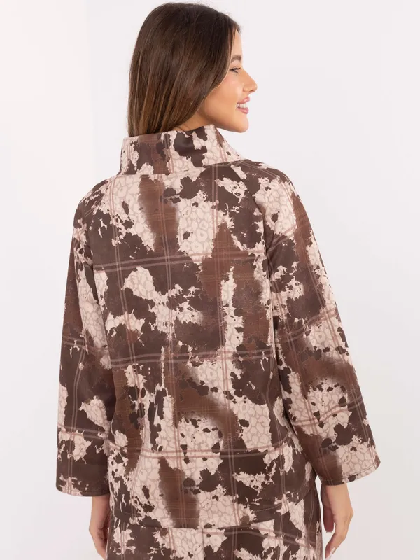 Oversize bluza z wysokim kołnierzem i paskiem - widok 2