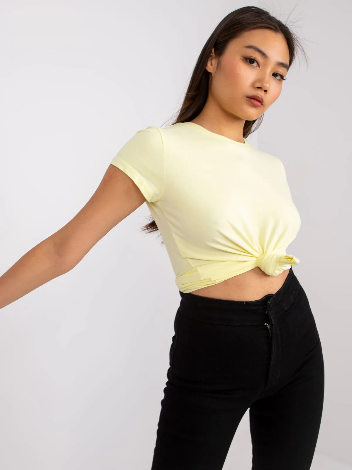Jasnożółty t-shirt Peachy - zdjęcie 2