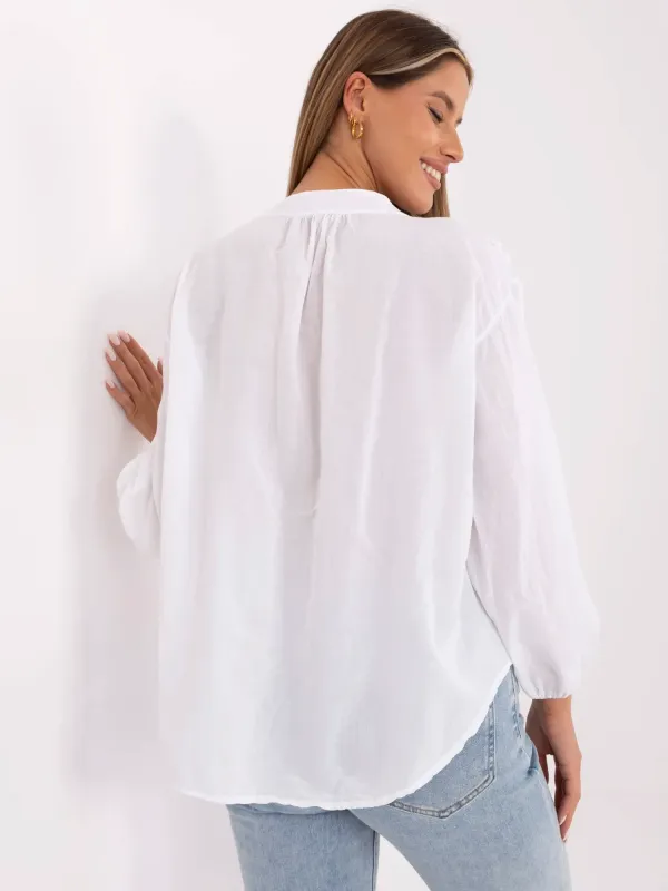 Oversize'owa bluzka z haftowanym motywem serc - widok 2