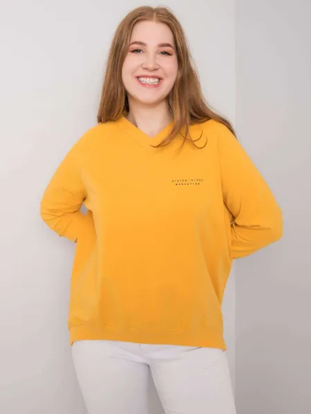Żółta bluza plus size z dekoltem V