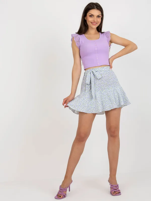 Czarno-beżowe damskie spódnico-szorty z paskiem