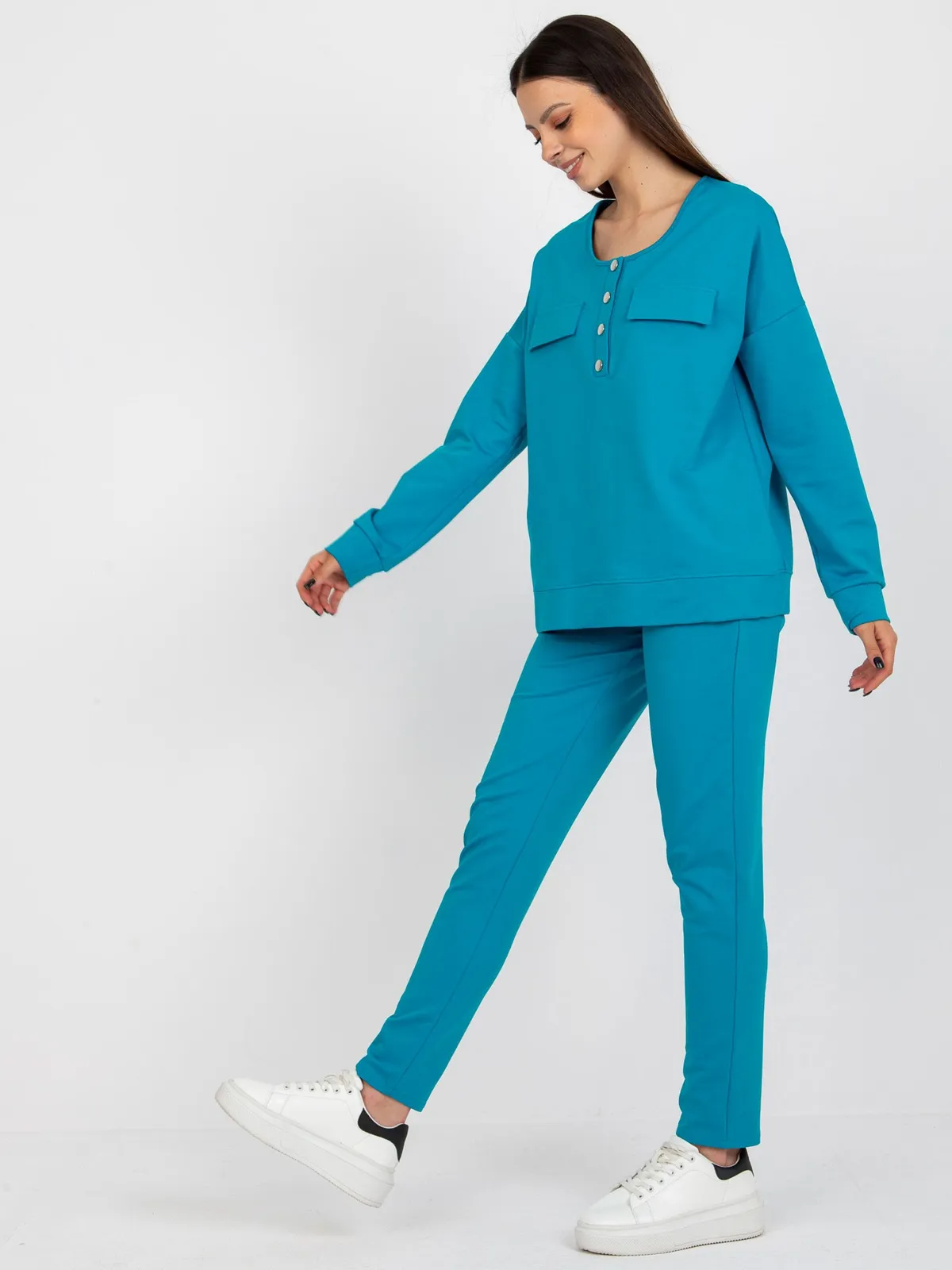 Różowy dwuczęściowy komplet casualowy - zdjęcie 5