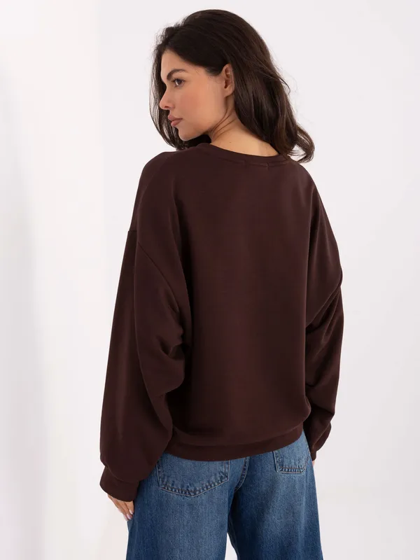 Bluza oversize z ozdobnym napisem w stylu college - widok 2