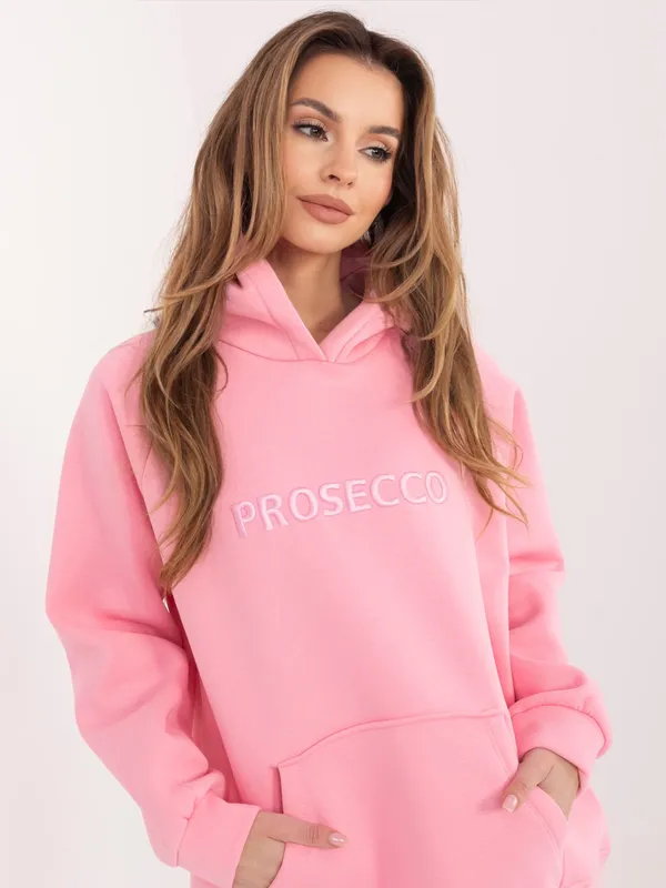 Bluza oversize z kapturem i haftowanym napisem