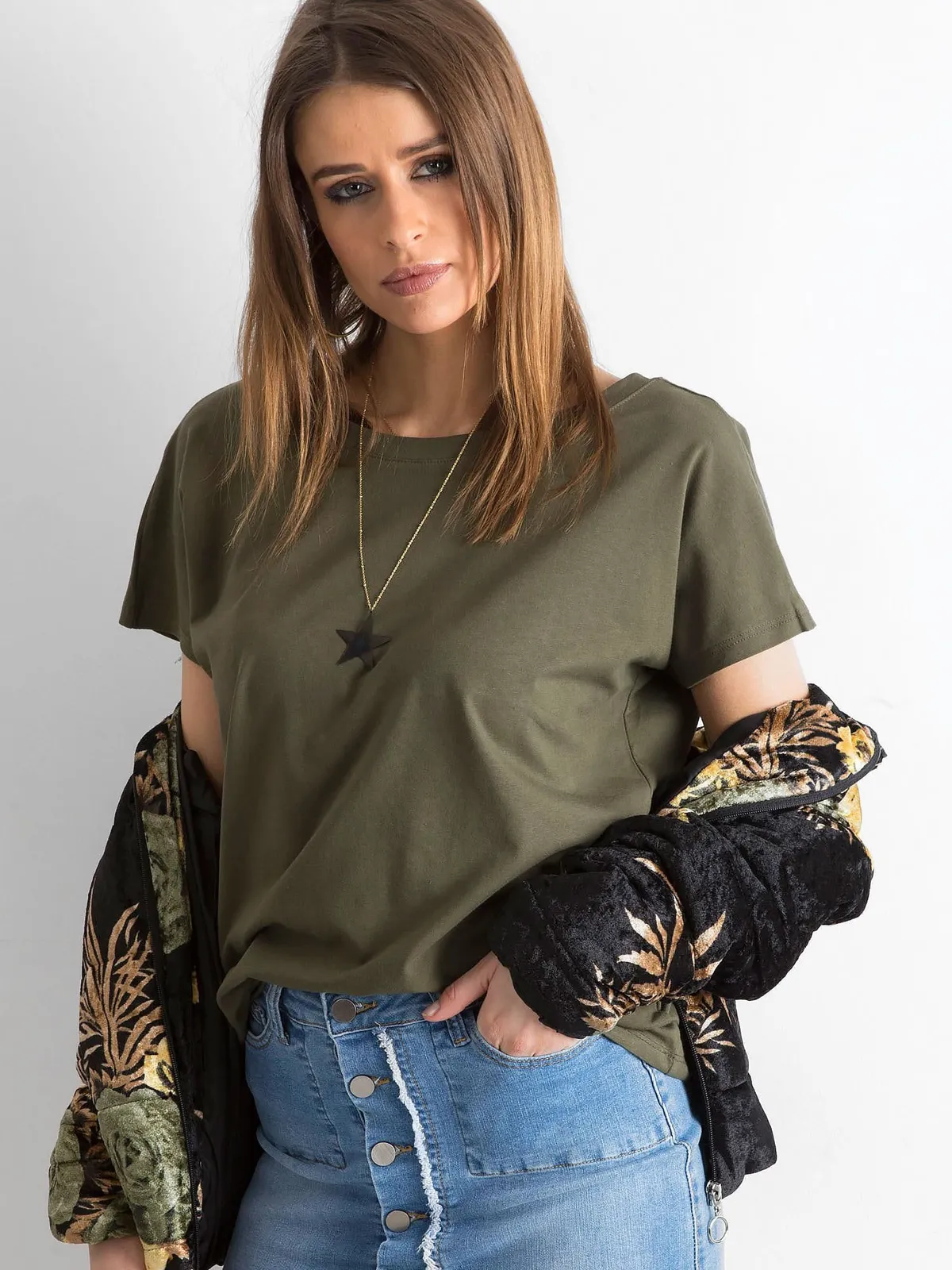 Khaki t-shirt Fire - zdjęcie 5