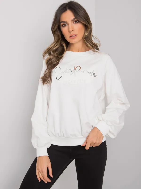 Bluza oversize z ozdobnym napisem i ściągaczami - widok 2