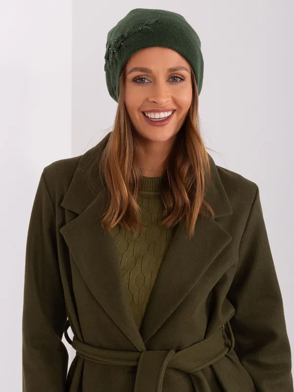 Szara dzianinowa czapka beanie z bawełną